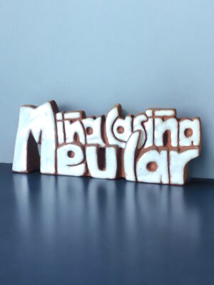 Miña casiña meu lar  pieza de cerámica hecha a mano con frase de Rosalía de Castro